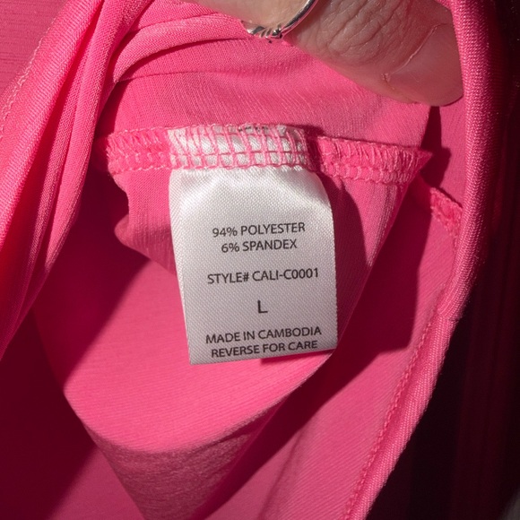 Dear Scarlett Bright Pink V-Neck Blouse - Picture 4 of 4